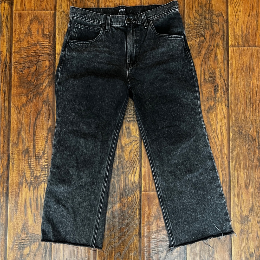 Hudson Los Angeles Sloane Extreme Baggy Denim Jean 27 Black Acid Wash Faded
